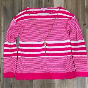 Lilly Pulitzer Camilla Pink Striped Sweater